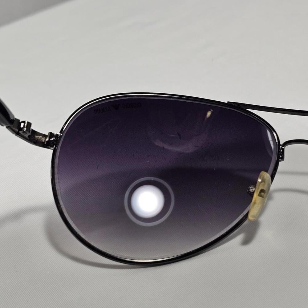 Vintage Giorgio Armani Aviator Polarized Italy Sunglasses Black Frame - Picture 6 of 13